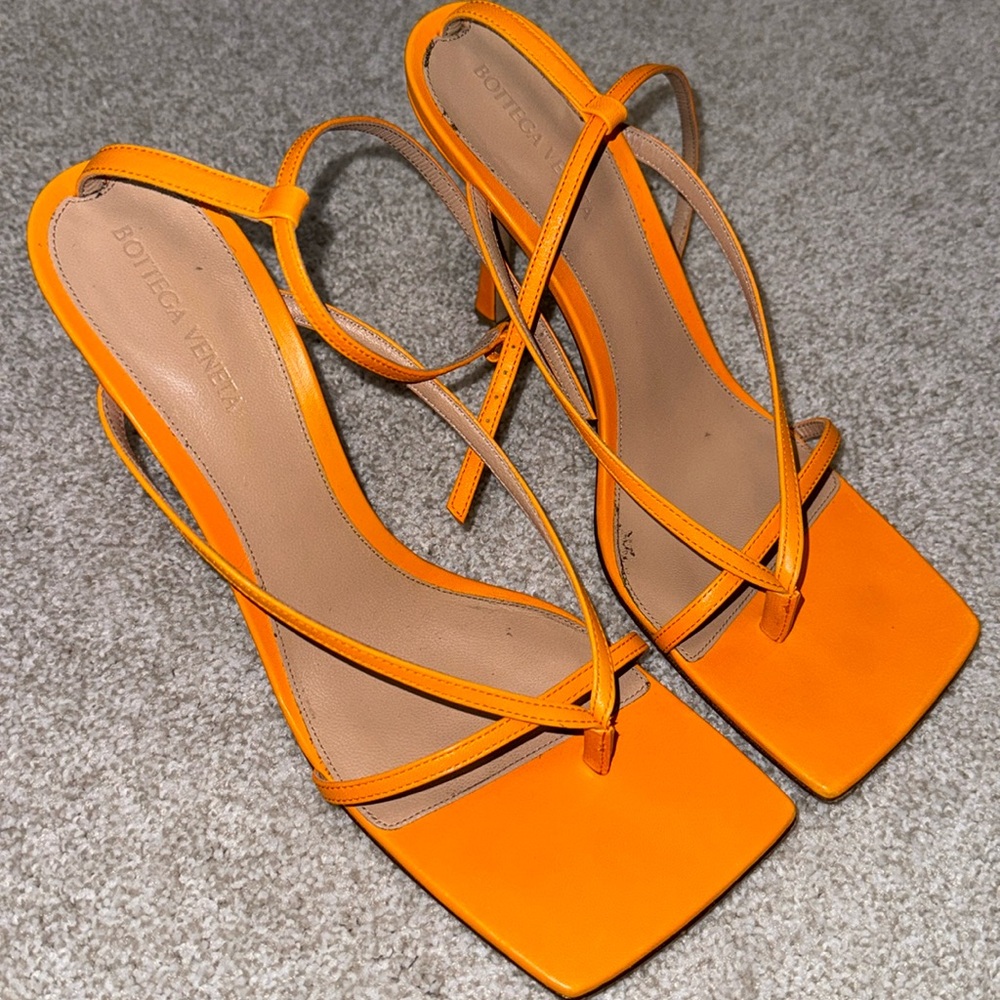 Orange Bottega Veneta Strappy Stretch sandal